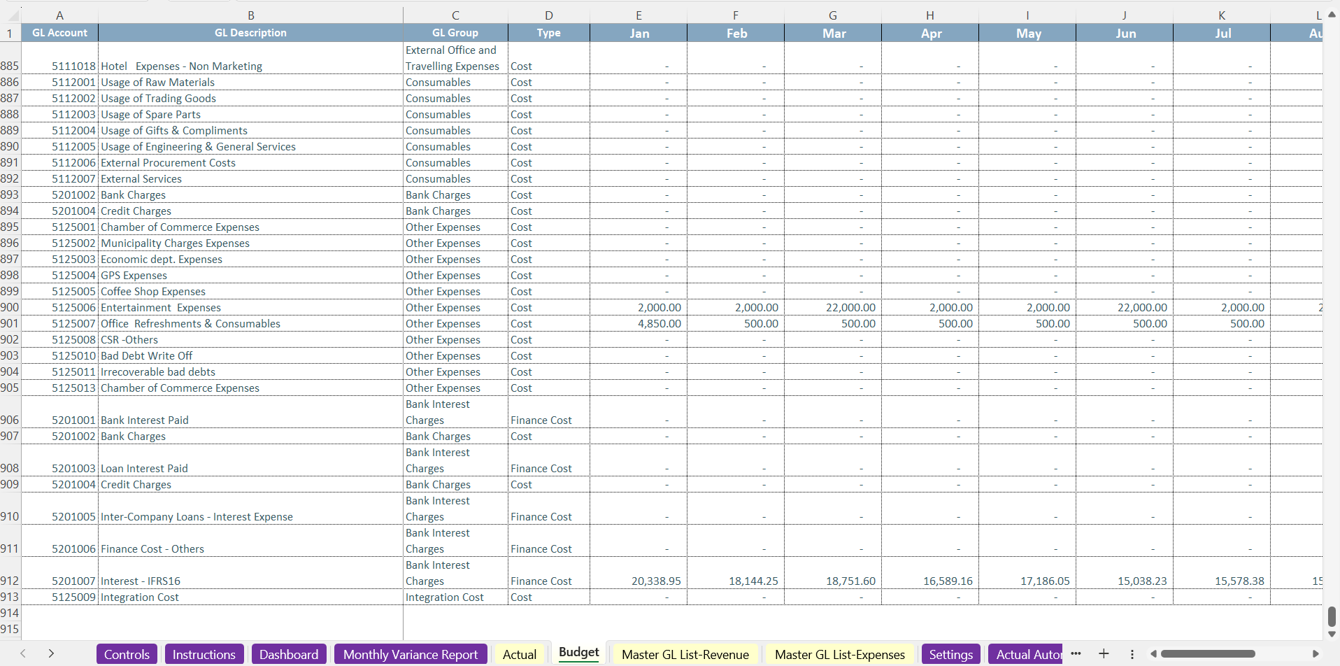 Update Master & Input Sheets - view 2