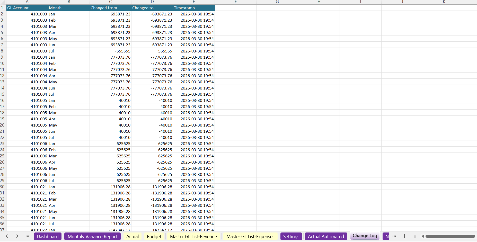 Track Changes with Audit Log - view 1
