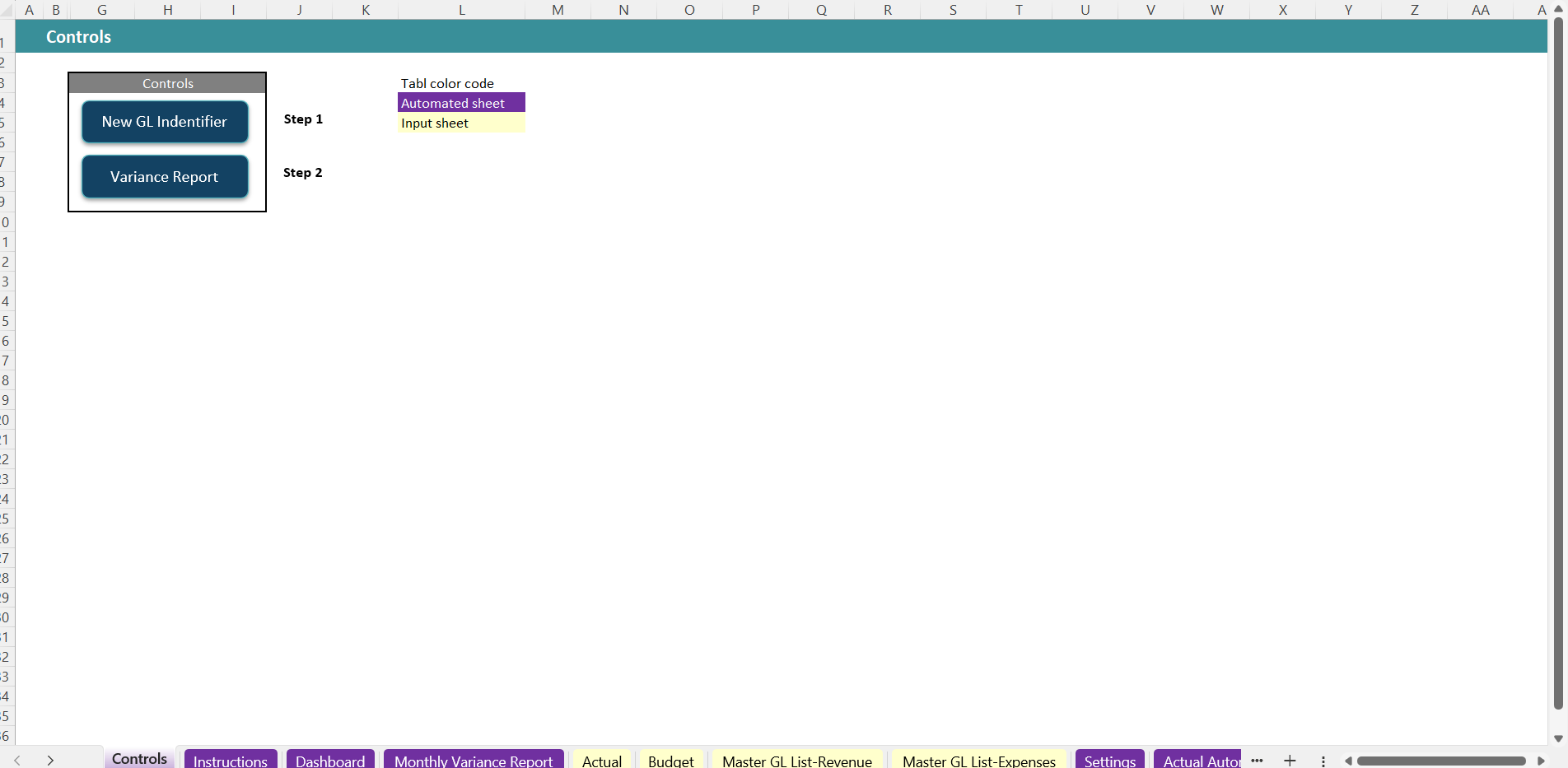 Run Variance Report - view 1